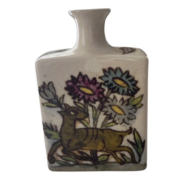 Pottery Barn Accents Pottery Barn Iznik Deer Bird Print Stoneware